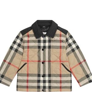 Burberry Kids Checkered Puffer Jacket - Beige, Black, and Red